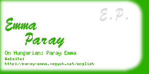 emma paray business card